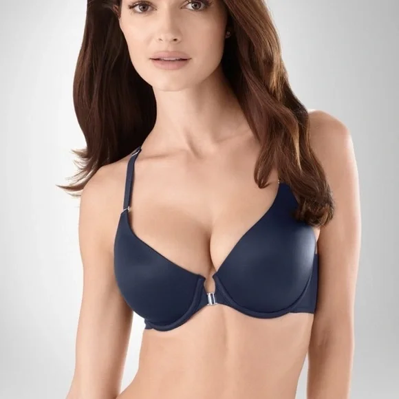 NWT Soma Vanishing Back Front Close Full Coverage Smoothing Navy Blue Bra Sz 32A - Picture 1 of 8